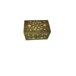 hand-carved wooden jewelry or trinket box